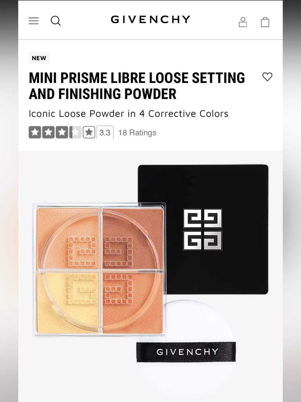 GIVENCHY MINI PRISME LIBRE LOOSE SETTING AND FINISHING POWDER - BRAND NEW SEALED